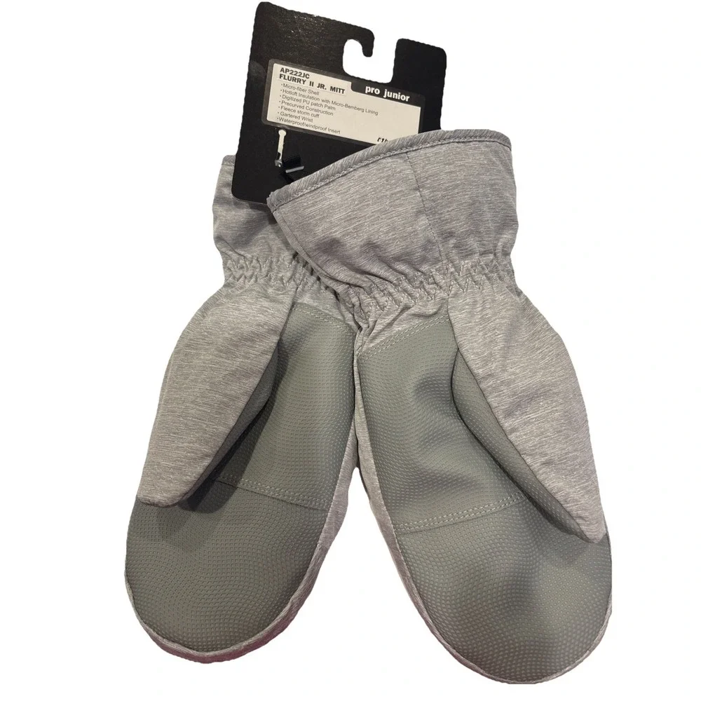 HOTFINGERS Youth 9-10 Flurry‎ ll Heather Gray Glove Pro Junior Large